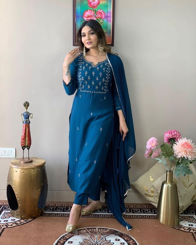 Kalaai Rayon Slub Designer Kurti With Bottom Dupatta Suppliers In India
